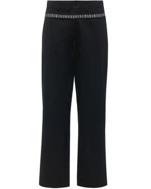 Maison Margiela Waxed Cotton Wide-Leg Trousers - Black