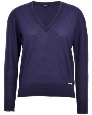 Kiton V-Neck Sweater - Blue
