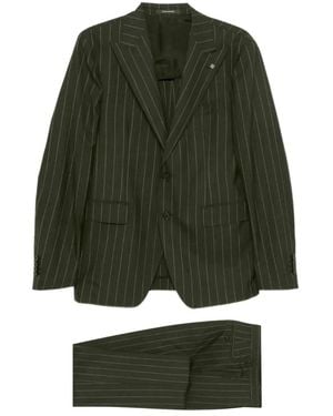 Tagliatore Pinstripe-Pattern Single-Breasted Suit - Green