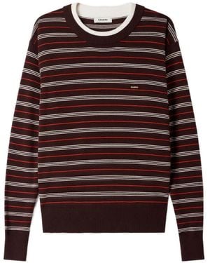 Sandro Striped Wool Jumper - Red