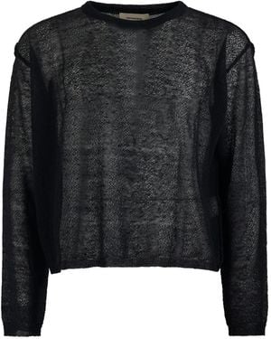 mfpen オープンワーク ロングTシャツ - ブラック