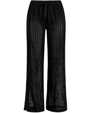 Seafolly Pantalon Droit Perforé - Black