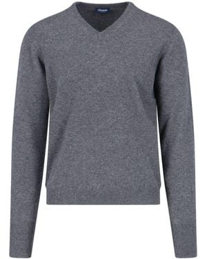 Drumohr Maglione Con Scollo A V - Grigio