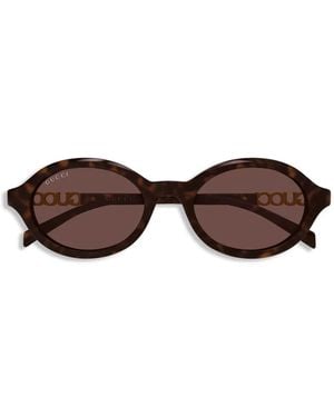 Gucci Sonnenbrille Mit Rundem Gestell - Braun