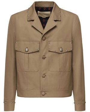 Valentino Garavani Studded Cotton Jacket - Brown