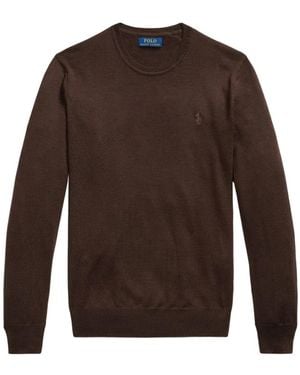 Polo Ralph Lauren Embroidered-Logo Wool Jumper - Brown