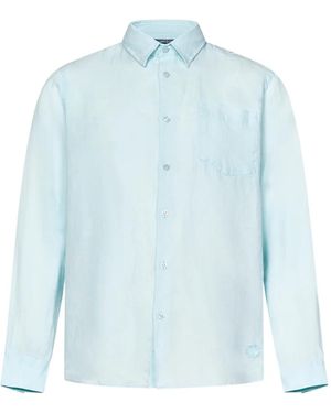 Vilebrequin Hemd Aus Leinen - Blau