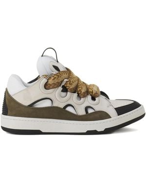 Lanvin Curb Braided-Lace Sneakers - White