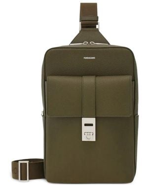 Ferragamo Hug Buckle Sling Bag - Green