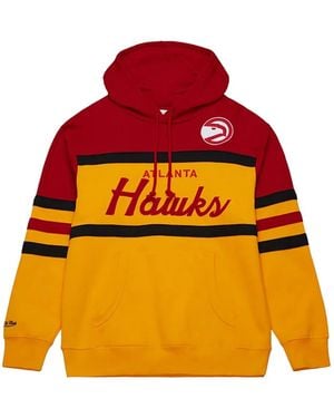Mitchell & Ness X Atlanta Hawks Head Coach Striped Hoodie - Orange