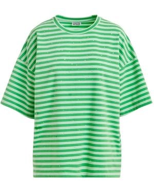 Essentiel Antwerp Joste Round-Neck Striped T-Shirt - Green