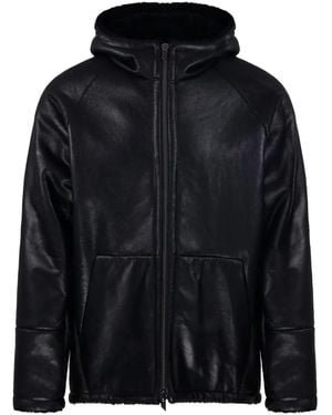 Salvatore Santoro Hooded Leather Jacket - Black