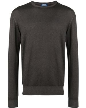 Barba Napoli Round Neck Jumper - Grey