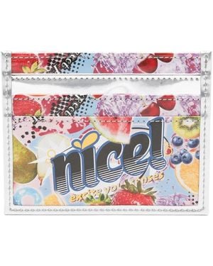 Martine Rose Fruit-Print Logo-Print Card Holder - White