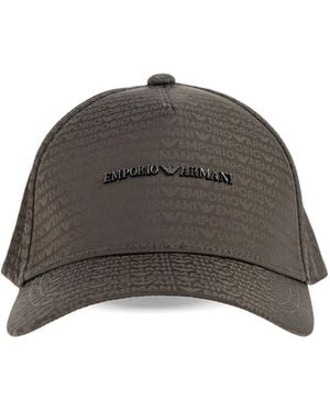 Emporio Armani Logo-Plaque Baseball Cap - Brown