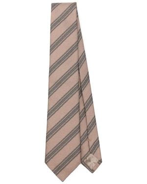 Emporio Armani Krawatte mit diagonalen Streifen - Natur