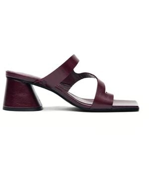 Alohas Orielle Rift Asymmetric Leather Sandals - Red