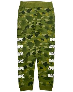 A Bathing Ape Camouflage-Print Logo-Print Track Trousers - Green