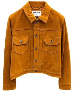 Sebago Pineland Leather Jacket - Orange