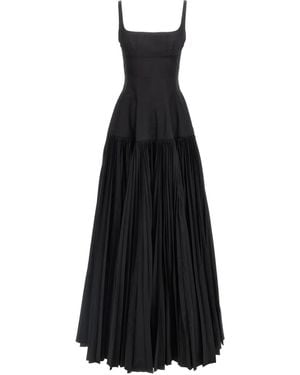 Giovanni bedin Pleated Square-neck Dress - Black