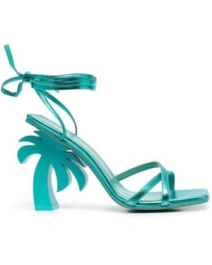 Palm Angels Palm Tree Lace-Up Sandals - Green