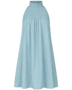 Sea Gesmoktes Neckholder-Kleid - Blau