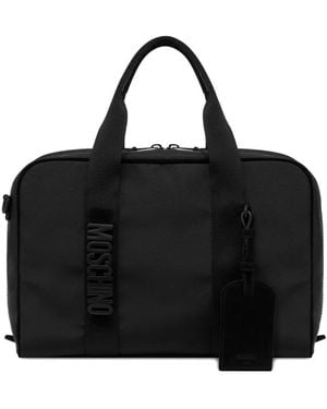 Moschino Logo-Plaque Laptop Bag - Black