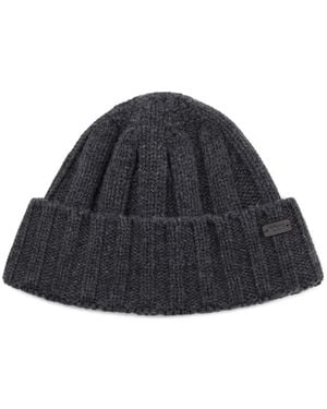 Tod's Ribbed-Knit Beanie - Blue