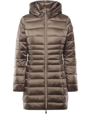 Save The Duck Hooded Zip Coat - Grey