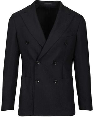 Al Duca d'Aosta Double-Breasted Peak-Lapel Blazer - Blue