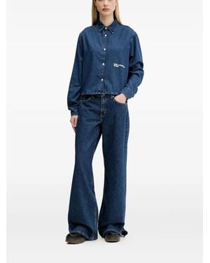 Karl Lagerfeld Split-hem Jeans - Blue