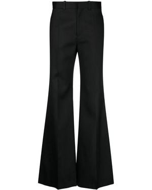 Chloé Flared Silk Blend Wool Trousers - Black
