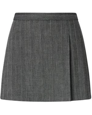 Pinko Pinstripe Pleated Mini Skirt - Gray