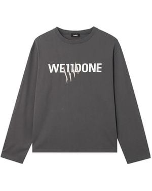 we11done Gerafeld T-Shirt Met Logoprint - Zwart