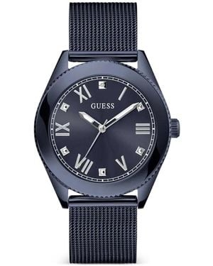 Guess Noble Mesh-Strap 44Mm Watch - Blue