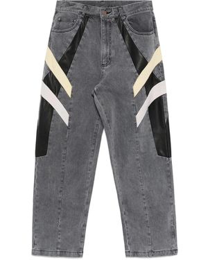 CROQUIS Paneled Straight-Leg Pants - Gray