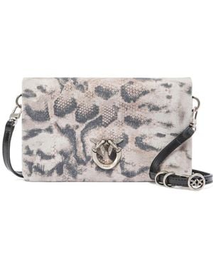 Pinko Mini Love Hardware Printed Shoulder Bag - Grey