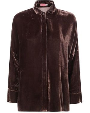 BIANCO LEVRIN Velvet Shirt - Brown