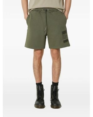 Alpha Industries Logo-Patch Drawstring Shorts - Green