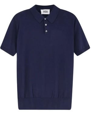 Alpha Studio Short-Sleeve Polo Shirt - Blue