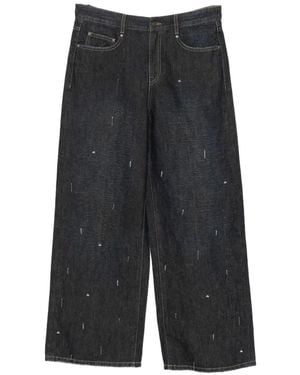 JNBY Pin-Embellished Wide-Leg Jeans - Grey
