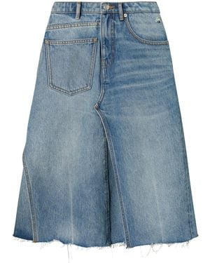 Tory Burch Deconstructed Denim Skirt - Blue