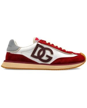 Dolce & Gabbana Logo-Patch Sneakers - Red