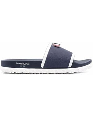 Thom Browne Pantoletten Mit Zopfmuster-Sohle - Blau