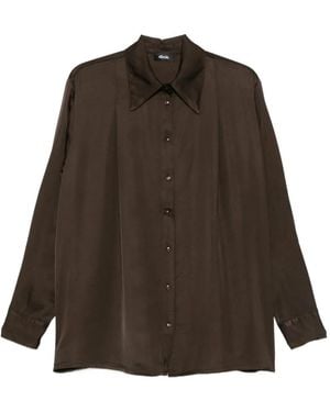 Dixie Camicia Con Finitura Satinata - Marrone
