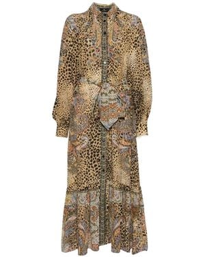 Etro Robe Mi-Longue À Motif Animalier Cachemire - Neutre