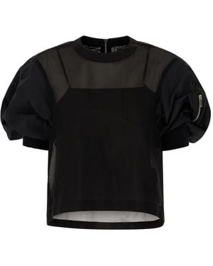 Sacai コットンブレンド ブラウス - ブラック