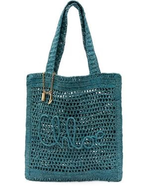 Chloé Bolso Shopper Summer Banana - Azul