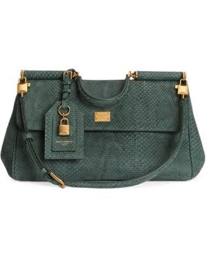 Dolce & Gabbana Bolso De Mano My Sicily Mediano De Piel De Pitón - Verde