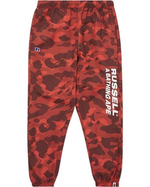 Bape red camo pants best sale